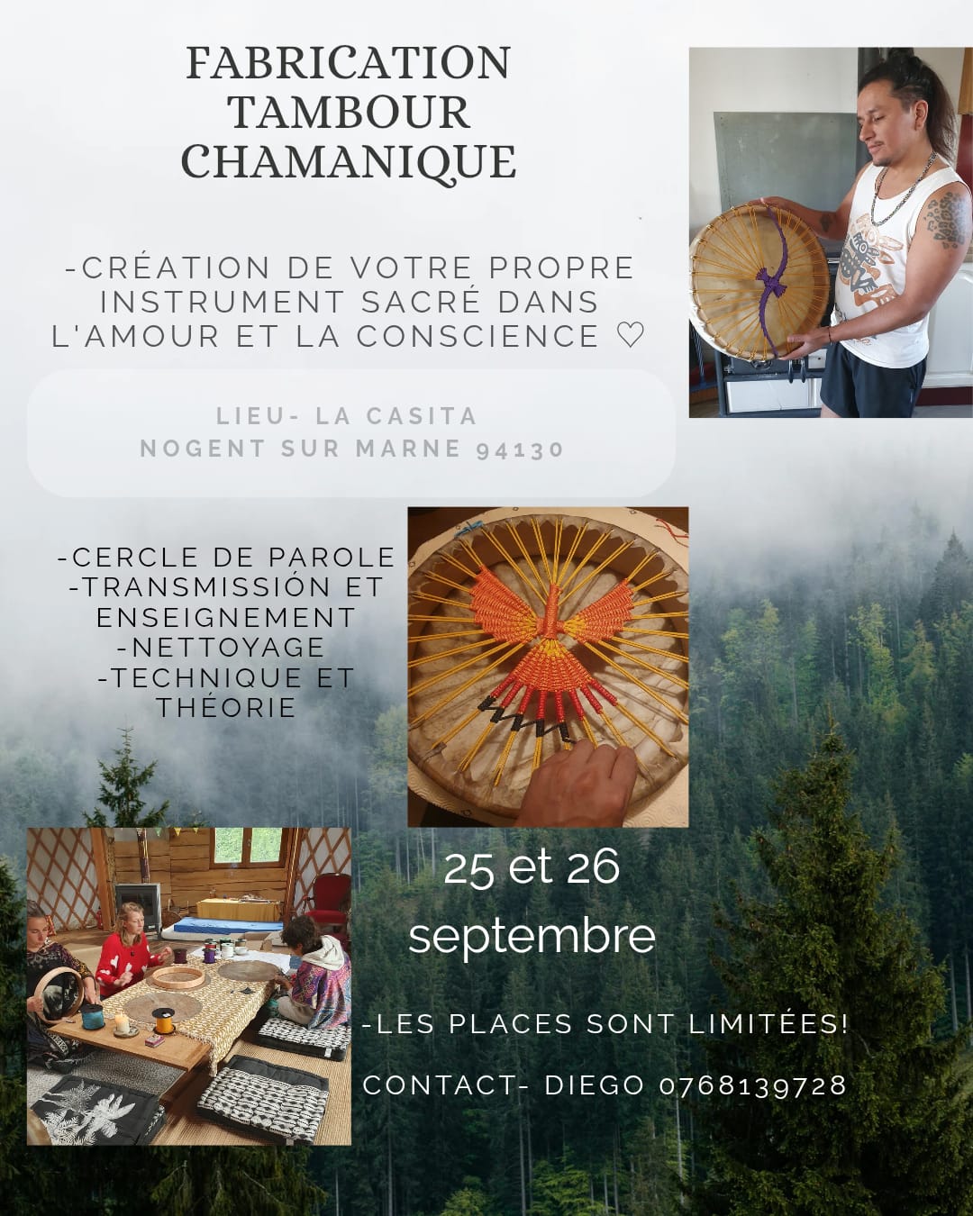 Affiche Fabrication tambour chamanique