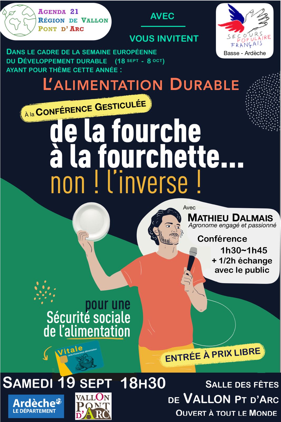 Affiche de De la fourche Ă la fourchette Ă Vallon-Pont-d'Arc