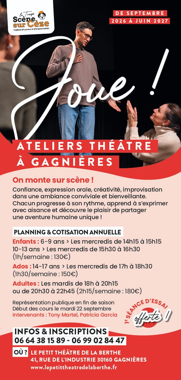Affiche de Ateliers théâtre à gagnières à Gagnières