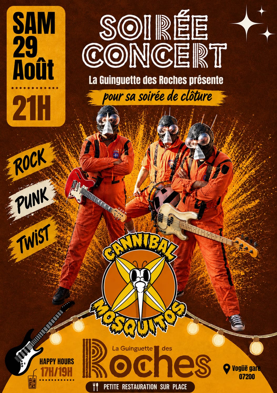Affiche de Soirée concert cannibal à Vogüé