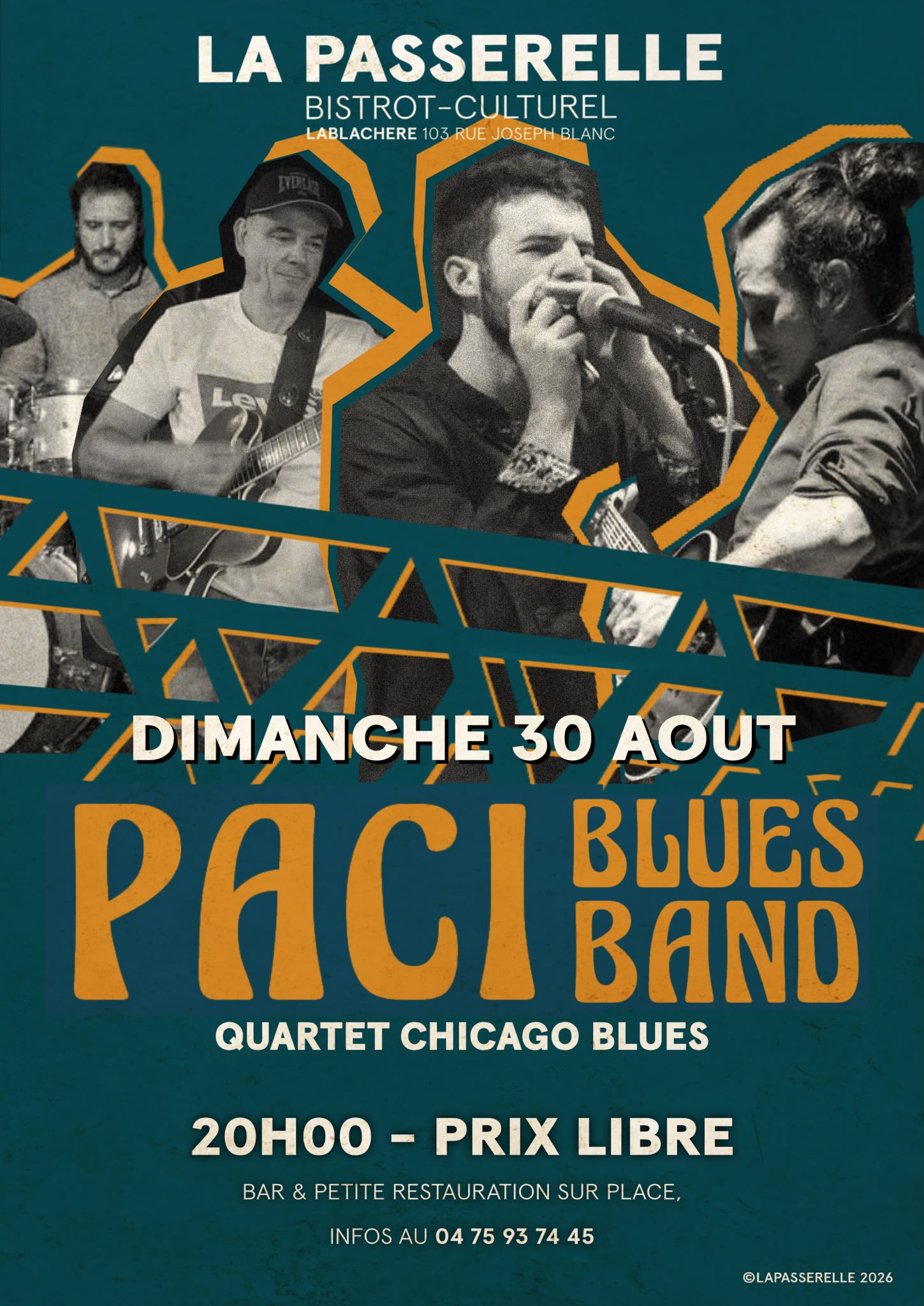 Affiche de Paci blues band à Lablachère