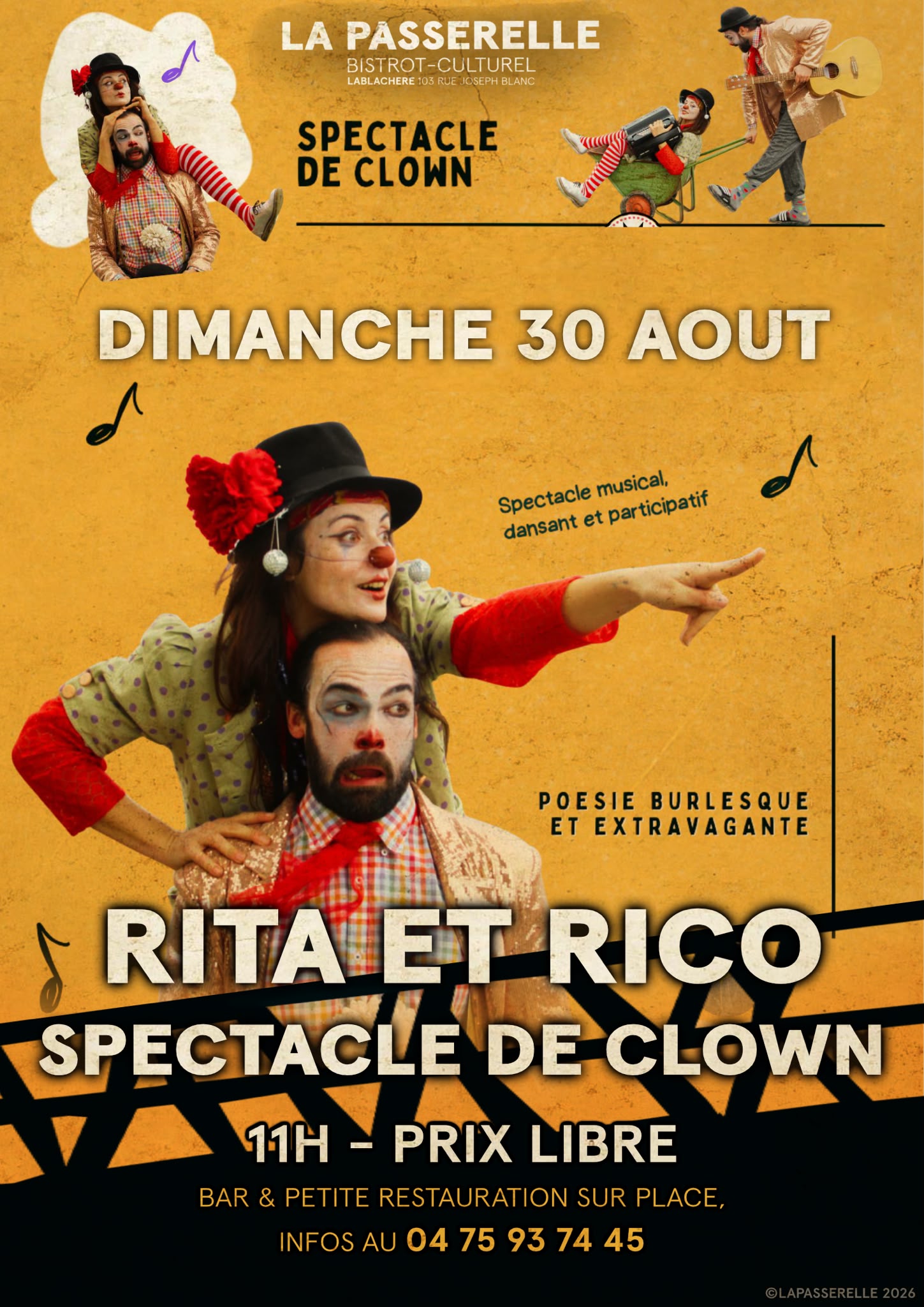 Affiche de Rita et rico spectacle de à Lablachère