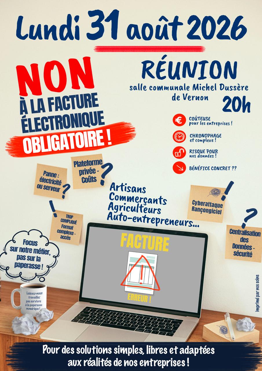 Affiche de Non à la facture électronique à Vernon