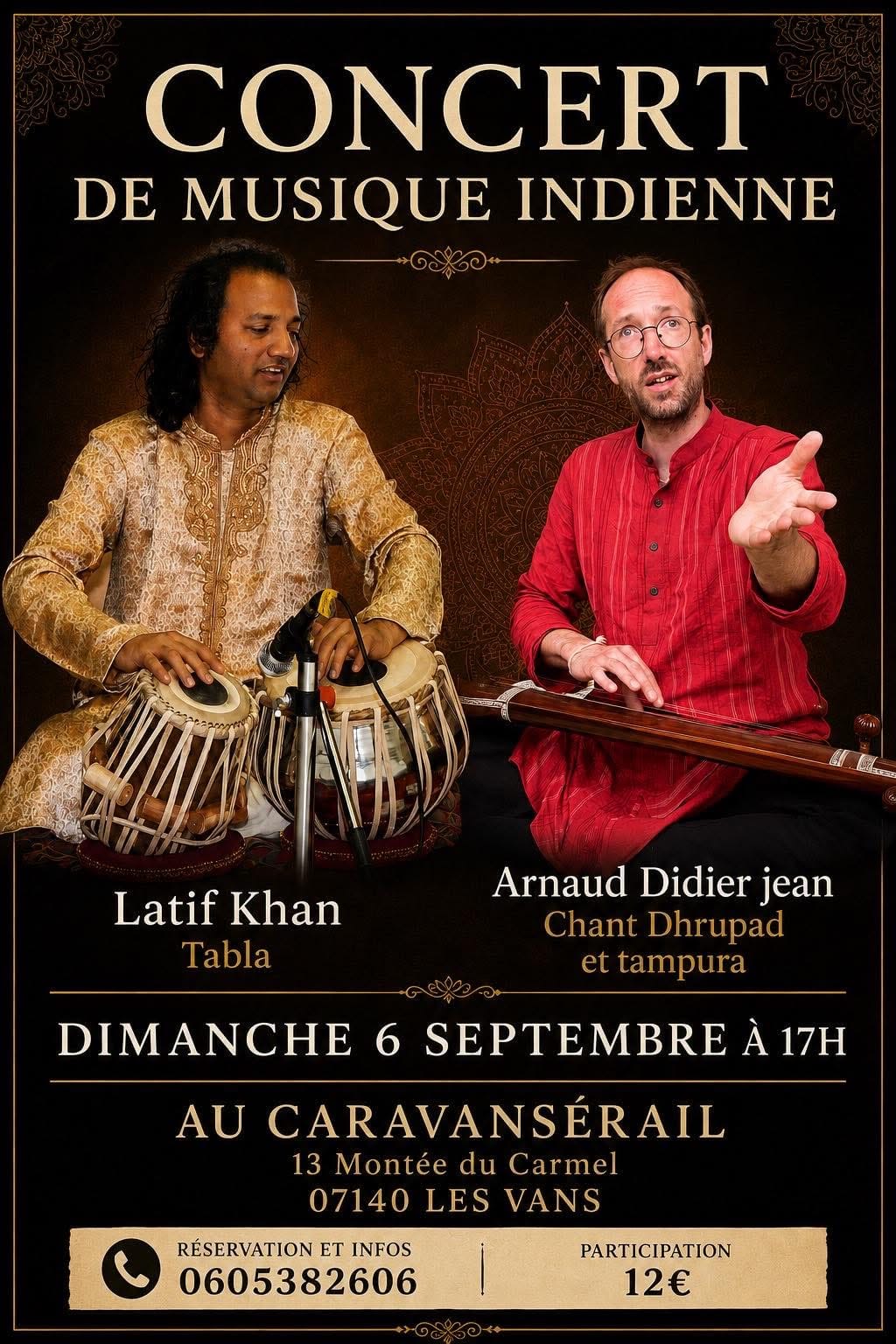 Affiche de Concert de musique indienne à Les Vans