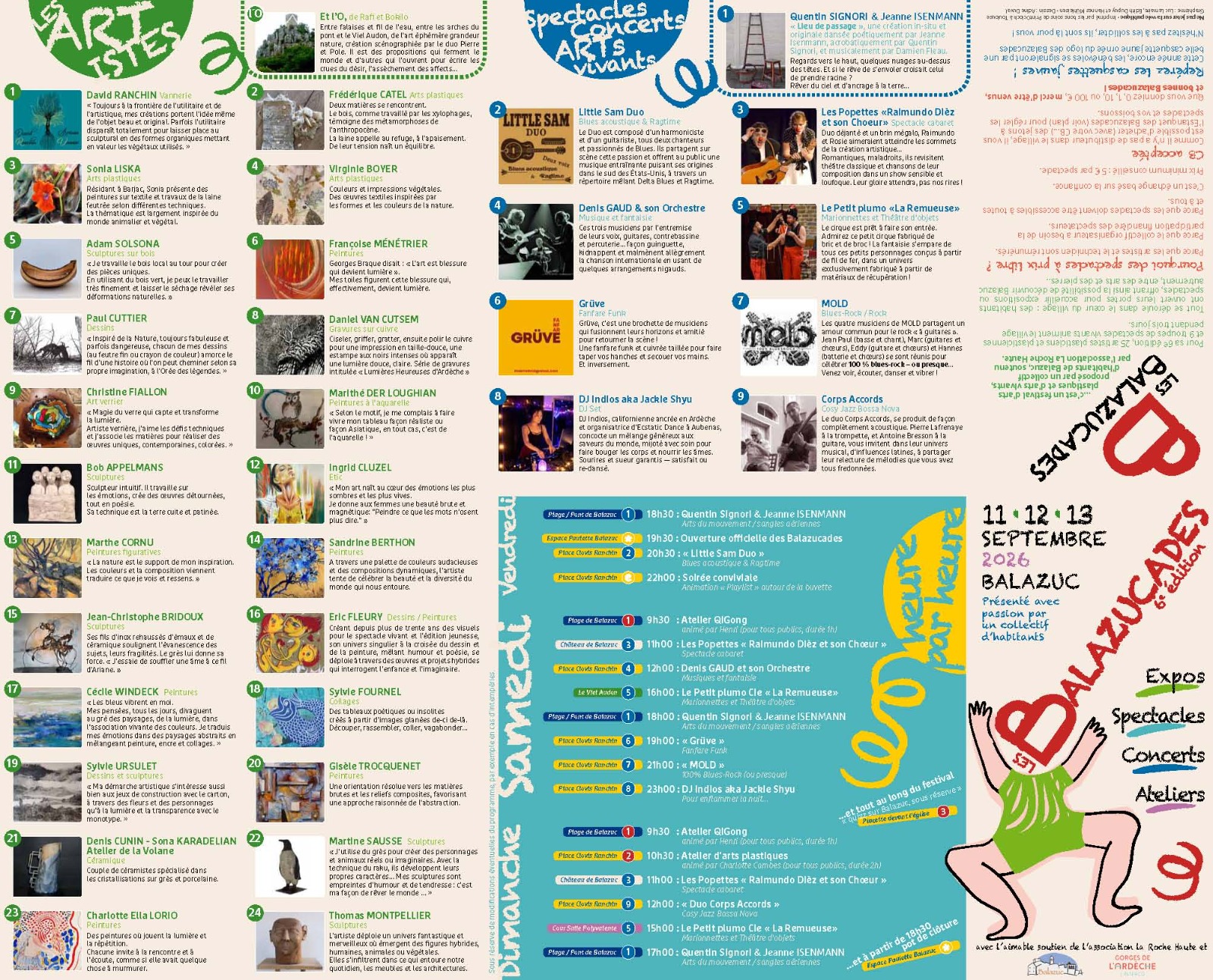Affiche du festival Les balazucades
