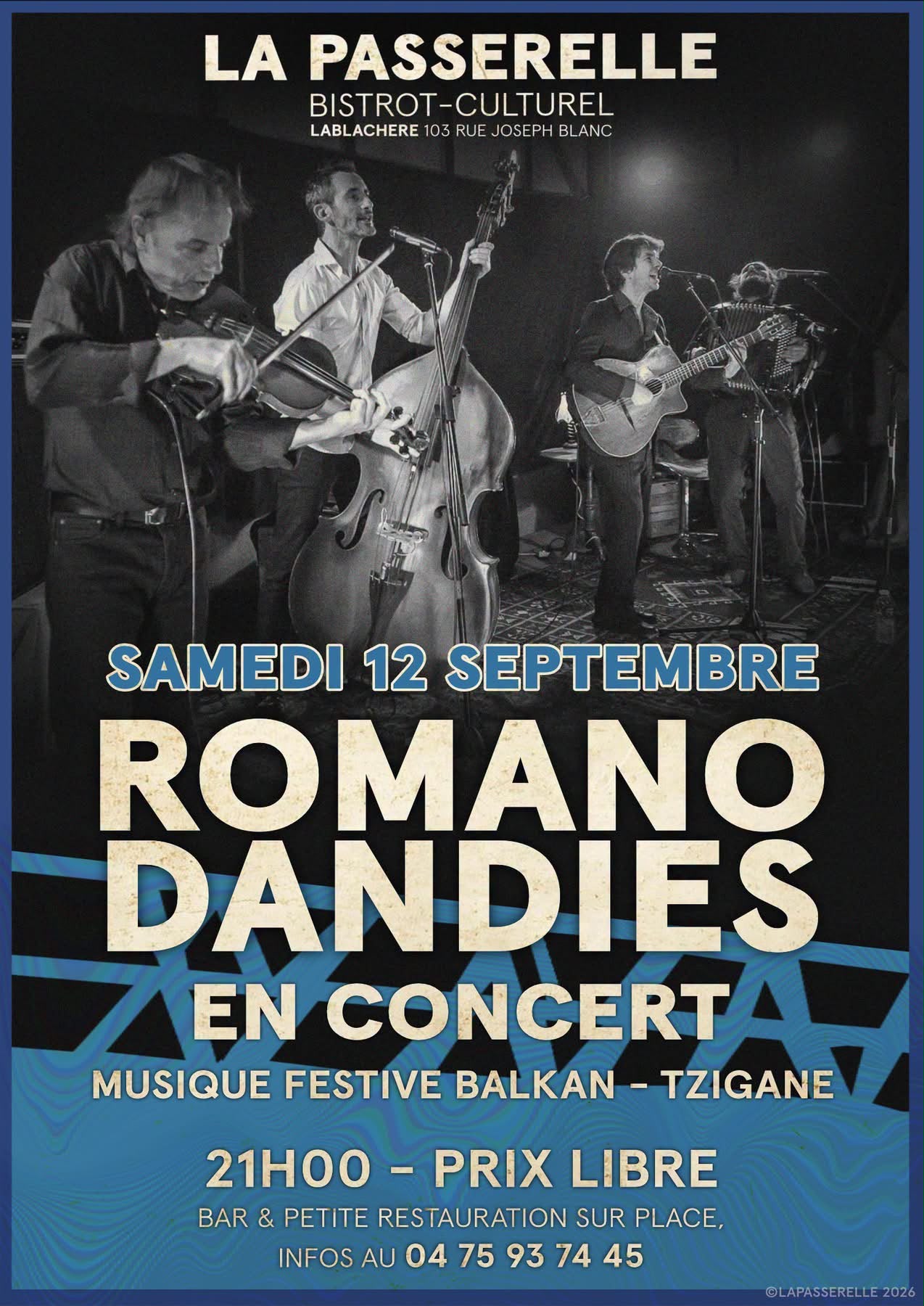 Affiche de Romano dandies en concert à Lablachère