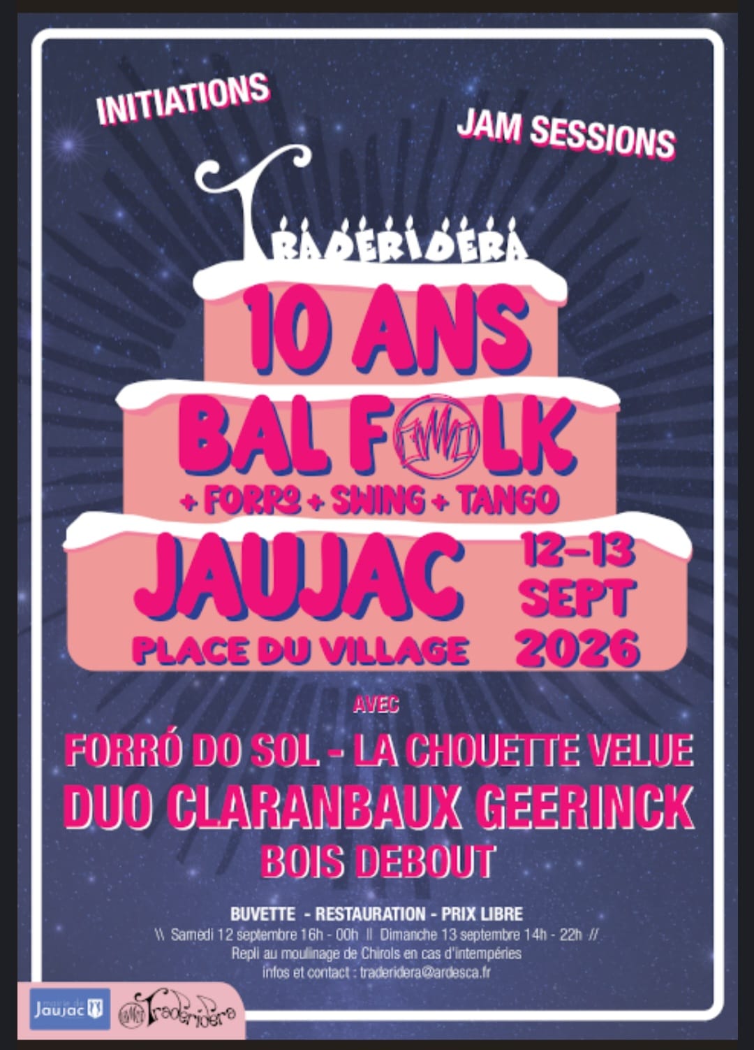 Affiche du festival Bal des 10 ans tradéridéra