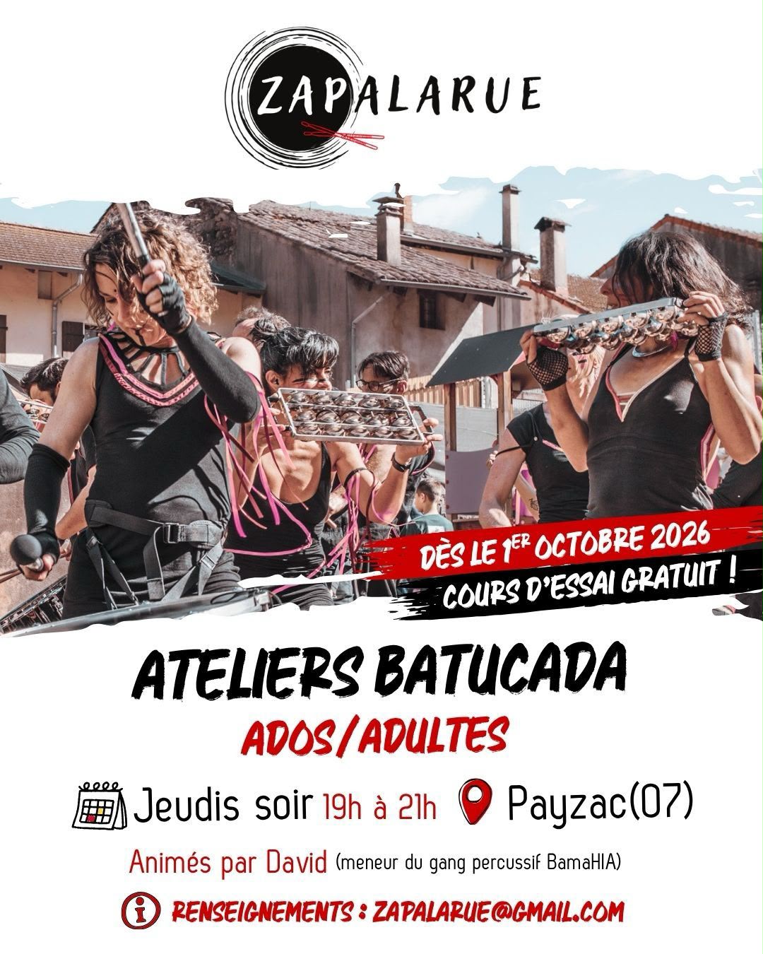 Affiche Ateliers batucada