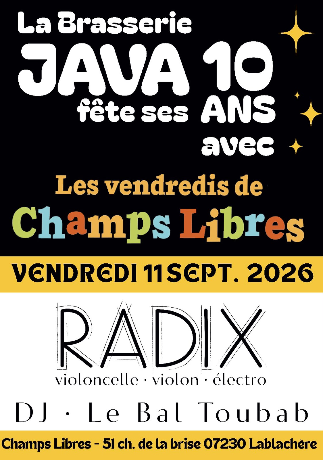 Affiche de Java fête ses 10 ans à Lablachere