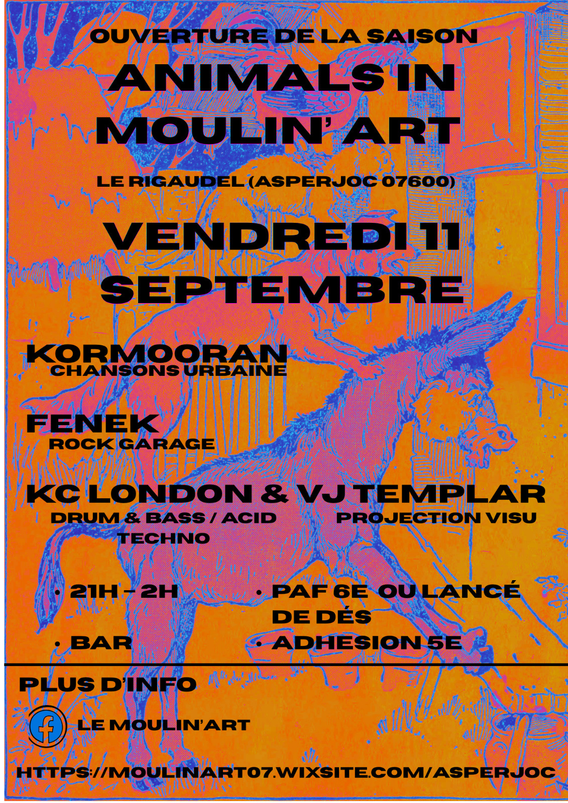 Affiche de Animals in moulin'art à Le Rigaudel