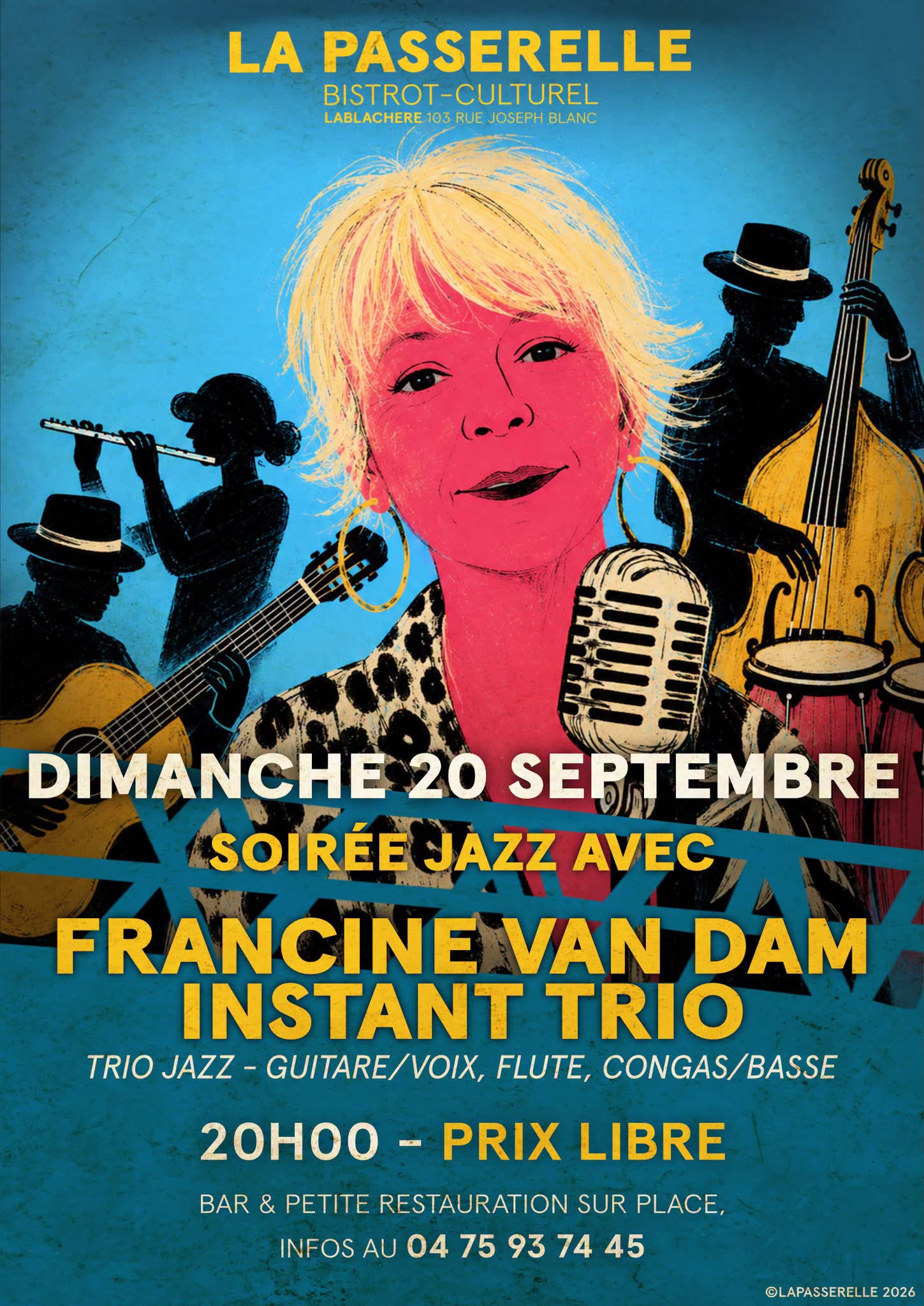 Affiche de Soirée jazz avec francine van à Lablachère