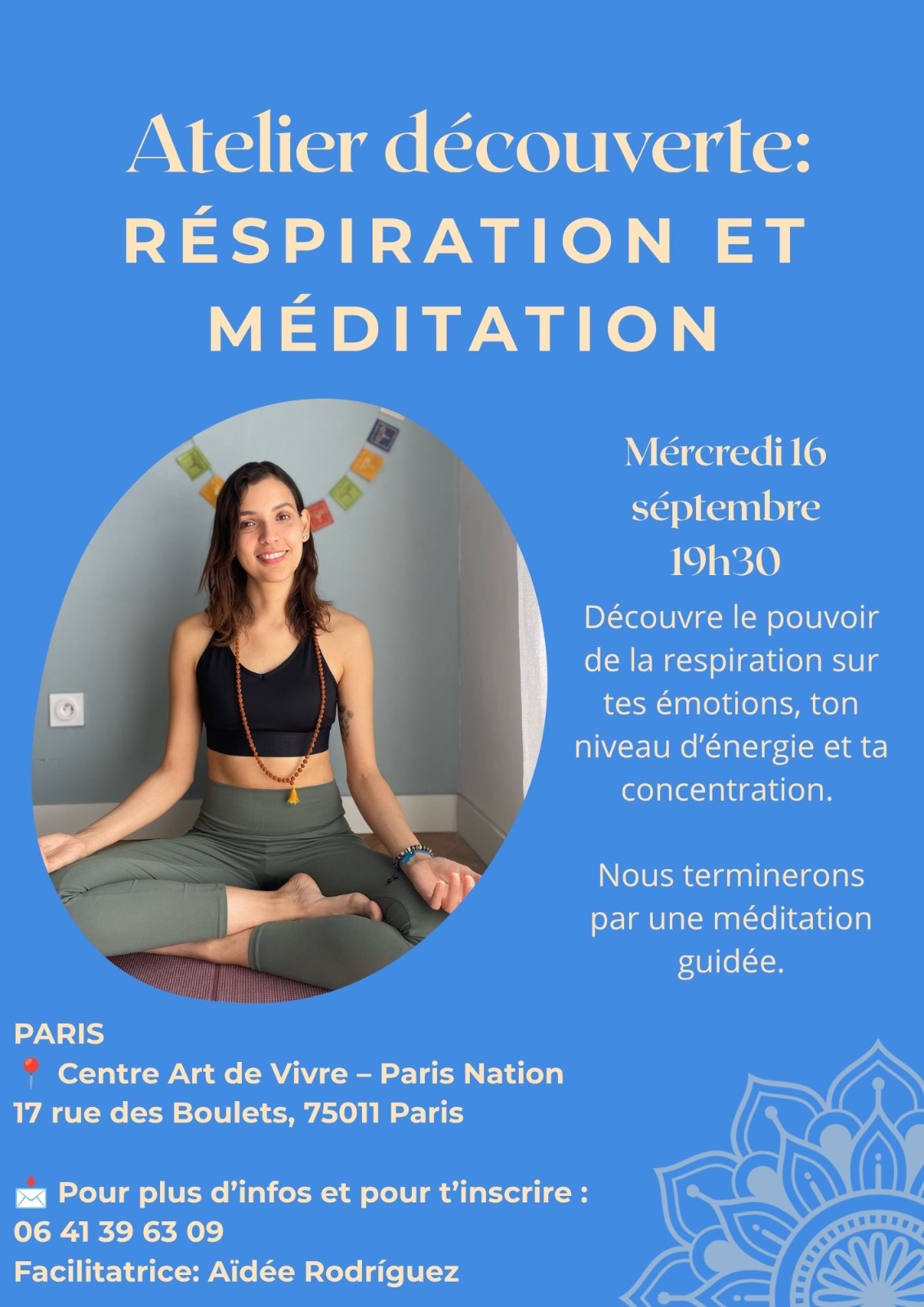 Affiche de Respiration et méditation à Paris
