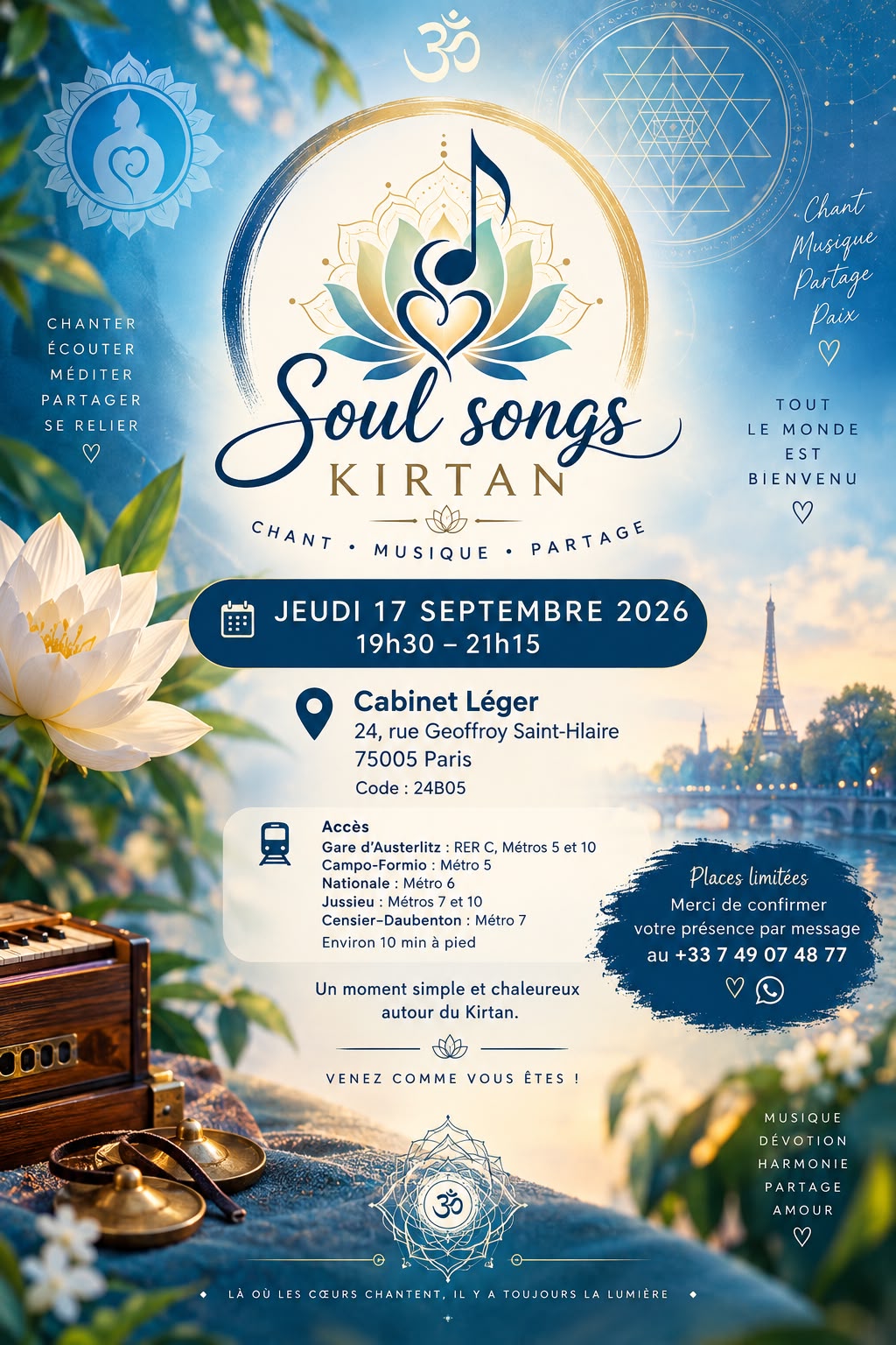Affiche de Soul songs kirtan à Paris