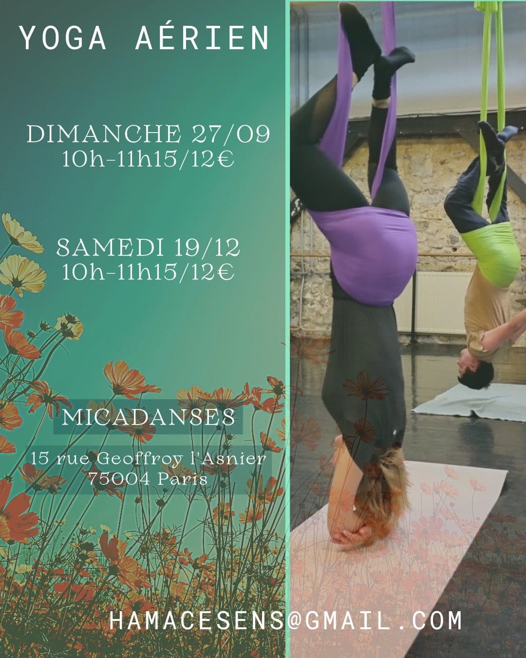 Affiche de Yoga aérien à Paris