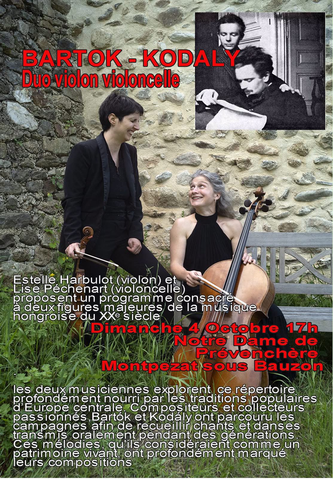 Affiche de Concert bartok kodaly à Montpezat-sous-Bauzon