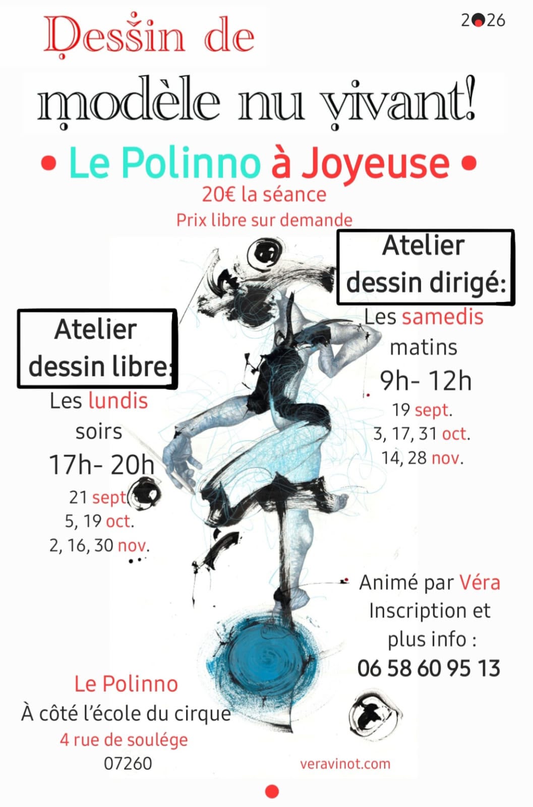Affiche de Atelier dessin modèle nu à Joyeuse