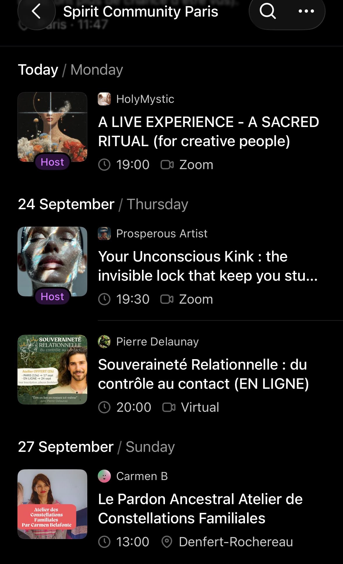 Affiche de Spirit community paris à Paris