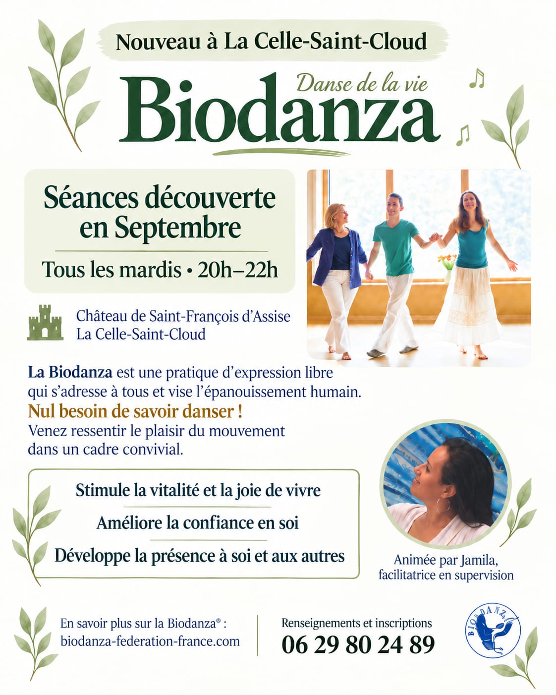 Affiche de Biodanza - danse de la vie à La Celle-Saint-Cloud