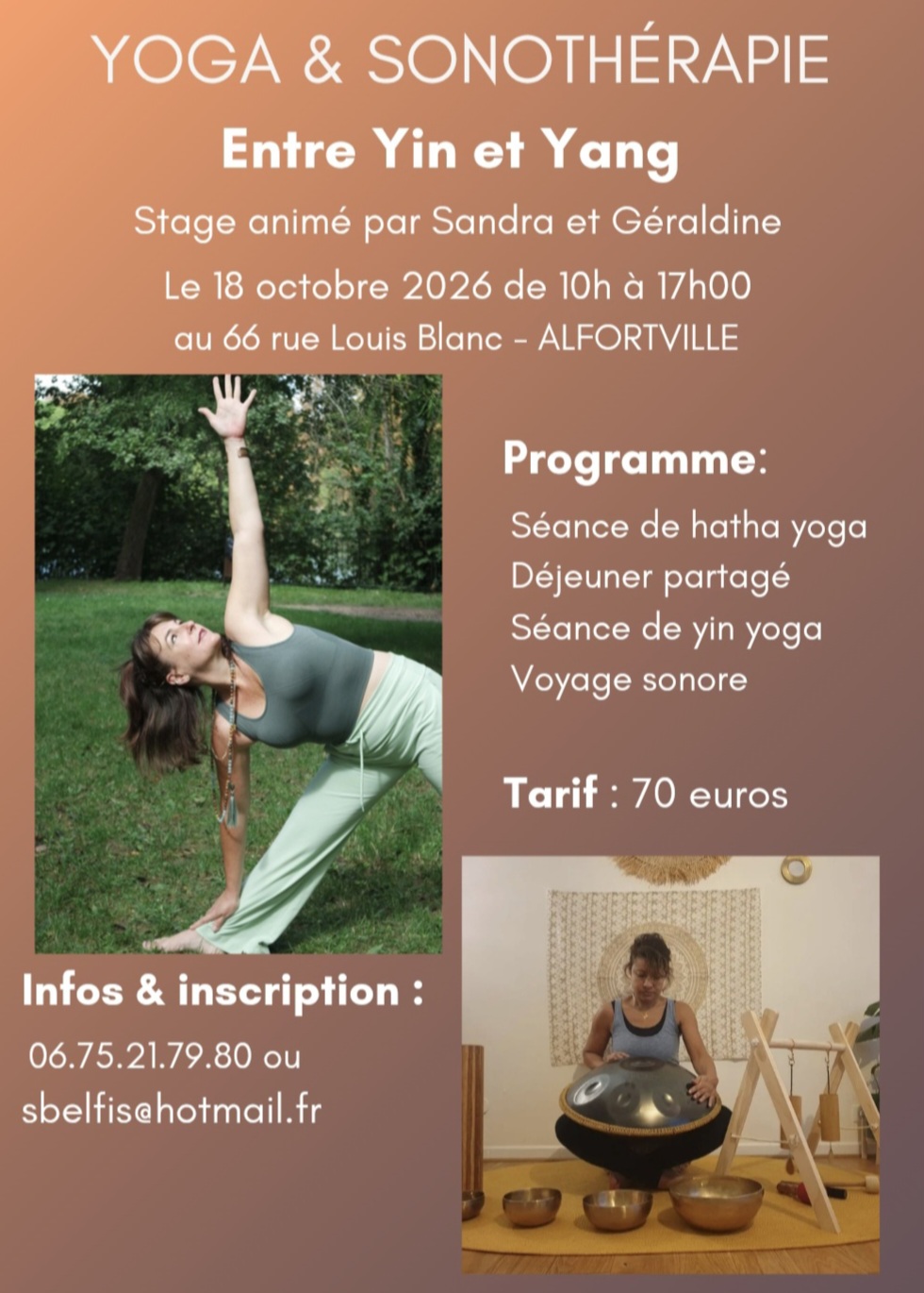 Affiche de Yoga & sonothérapie à Alfortville