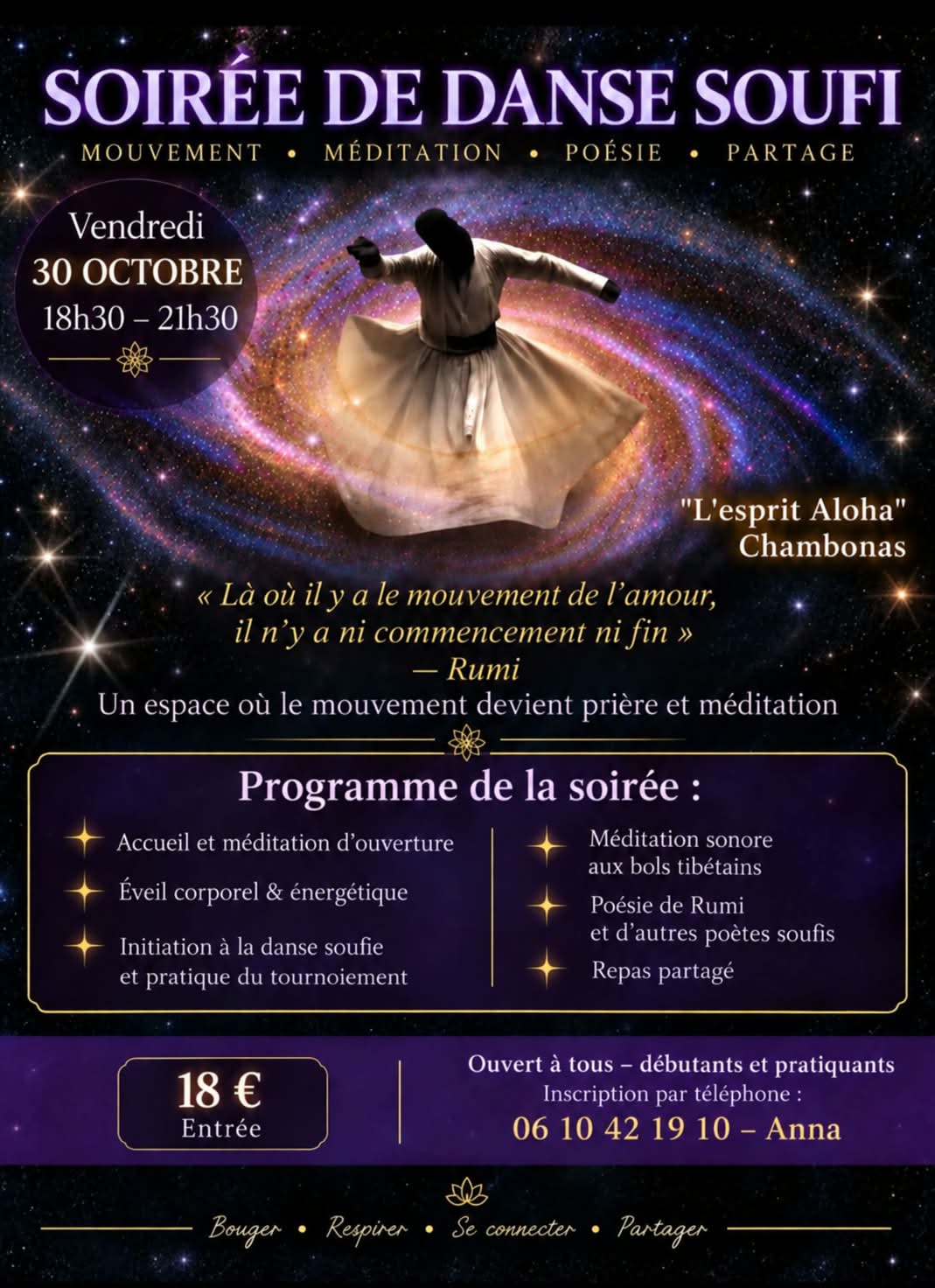 Affiche de Soirée de danse soufi à Chambonas