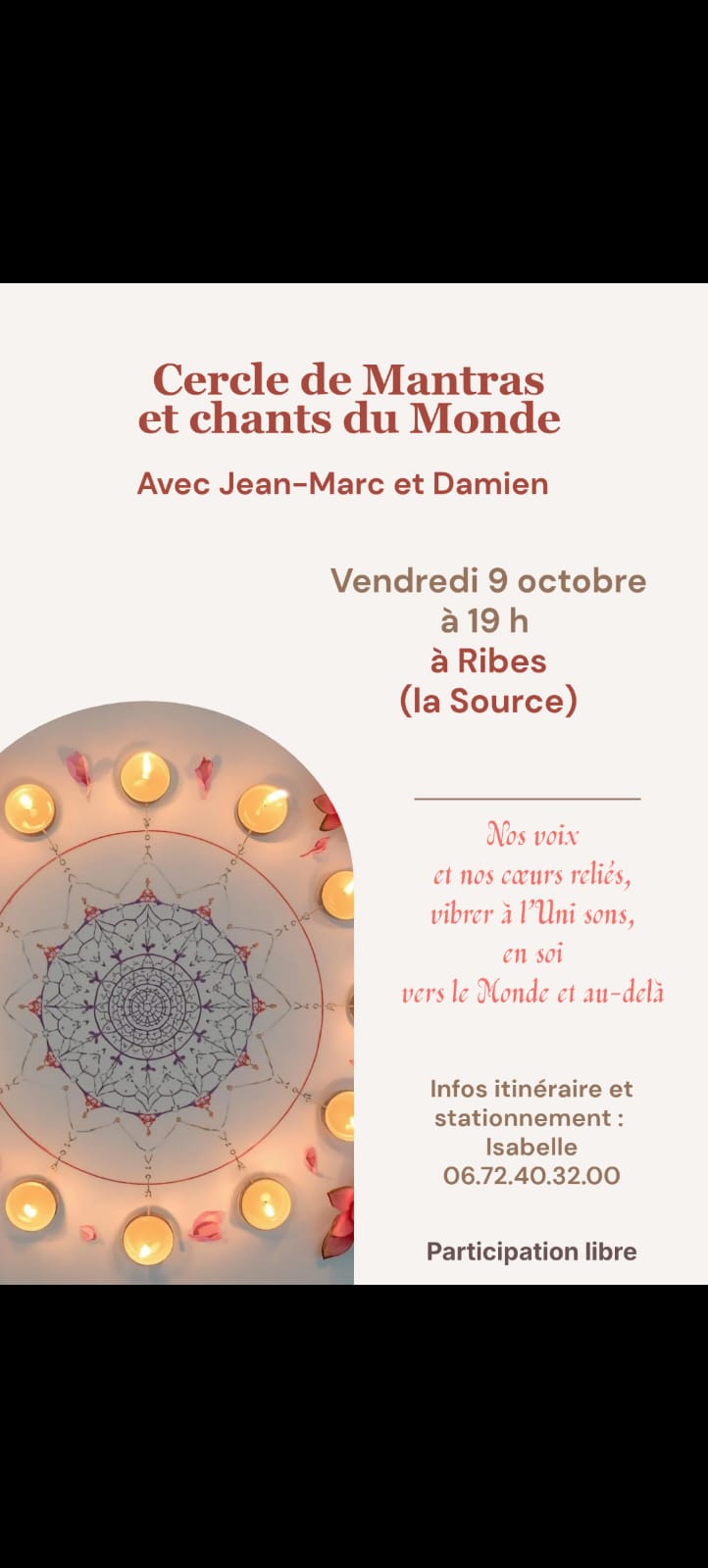 Affiche de Cercle de mantras et chants à Ribes