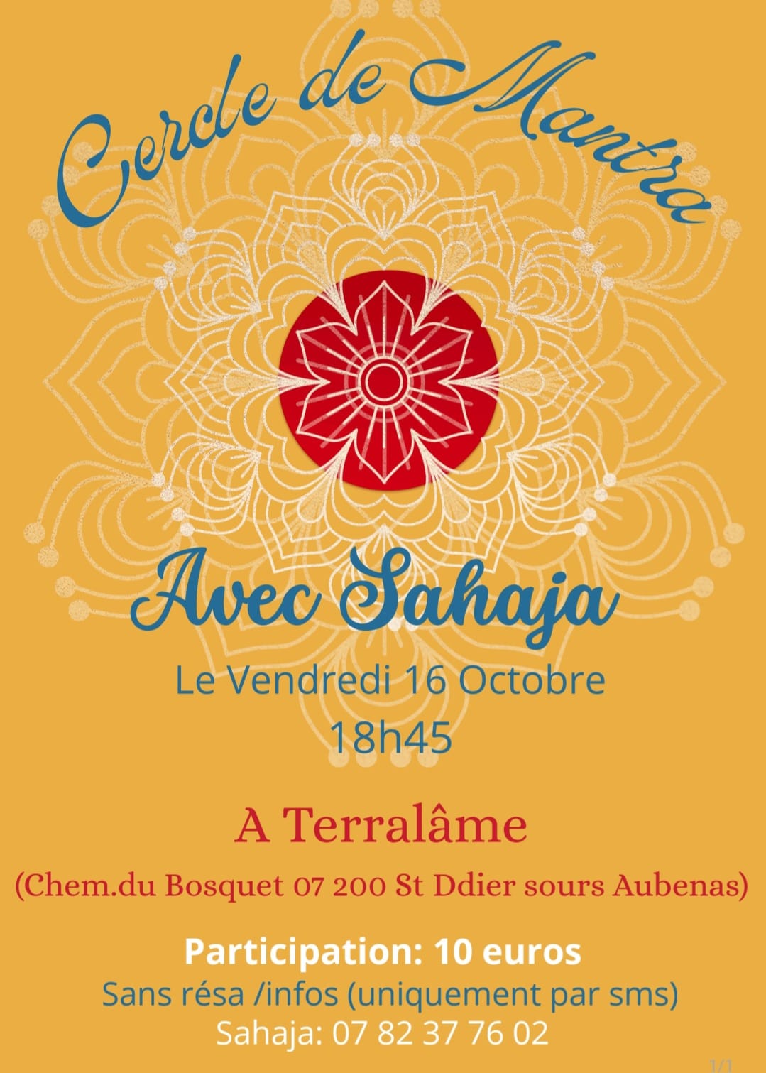 Affiche de Cercle de tango avec sahaja à Aubenas