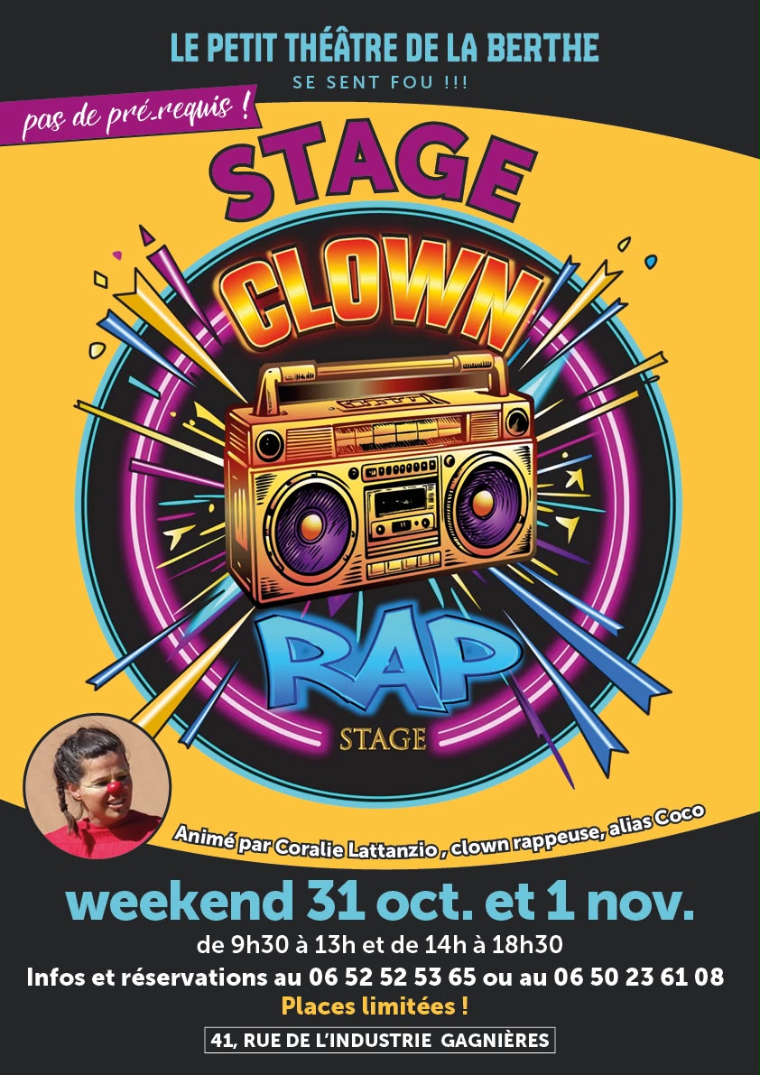 Affiche de Stage clown & rap à Gagnières
