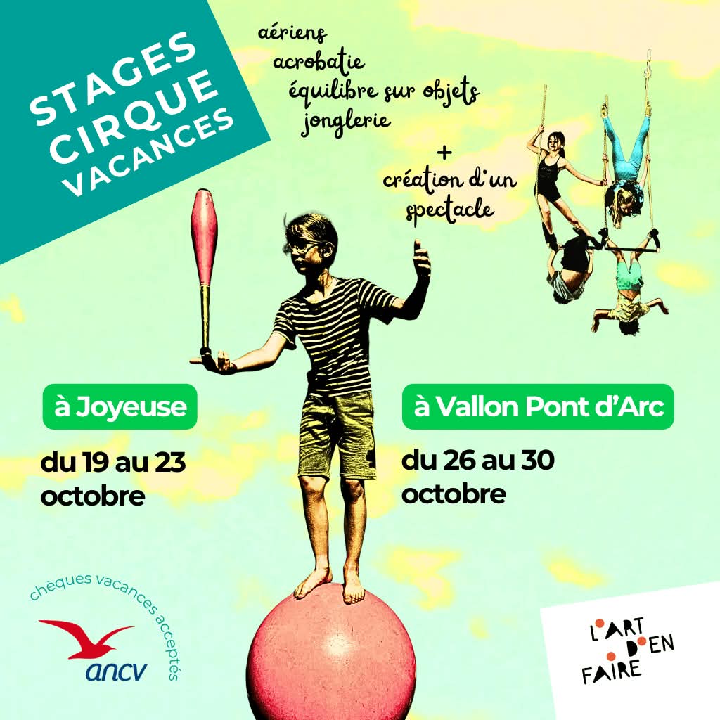 Affiche de Stages cirque vacances à Joyeuse