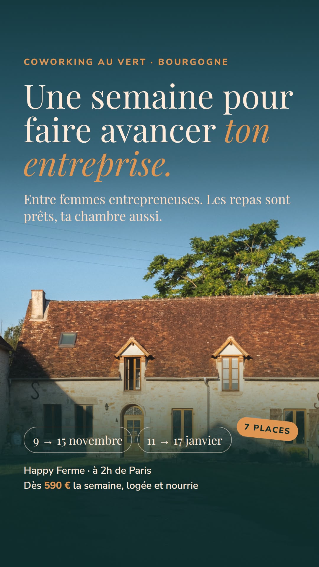 Affiche de Semaine coworking au vert à Bourgogne