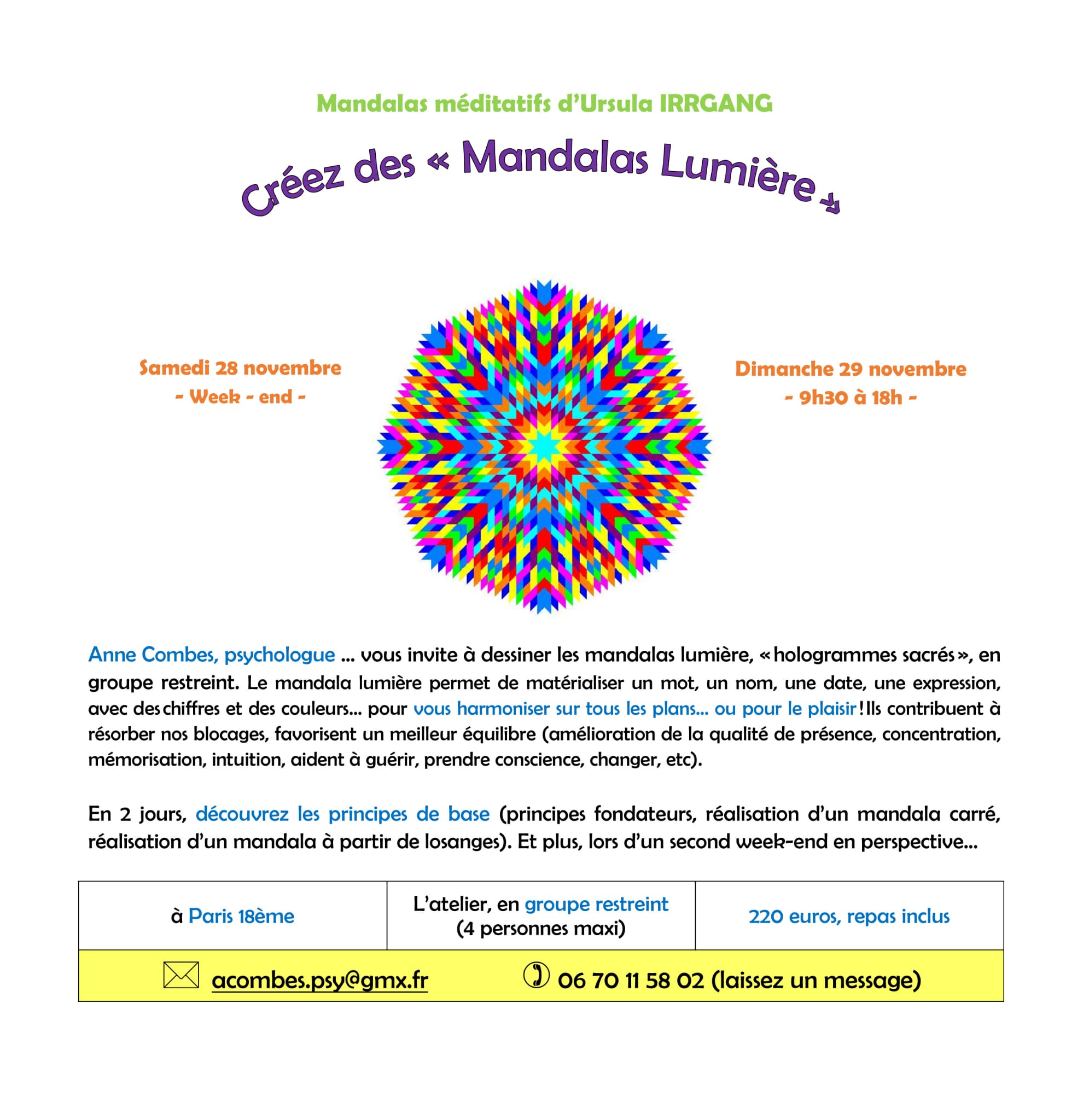Affiche de Mandalas lumière à Paris