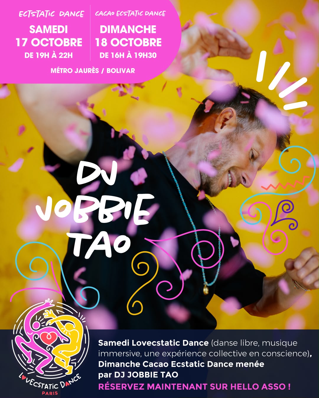 Affiche de Ecstatic dance avec dj jobbie à Paris