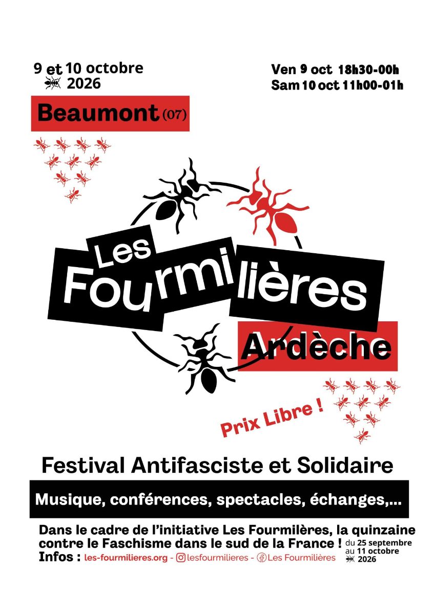 Affiche de Festival solidaire et antifa à Beaumont 07