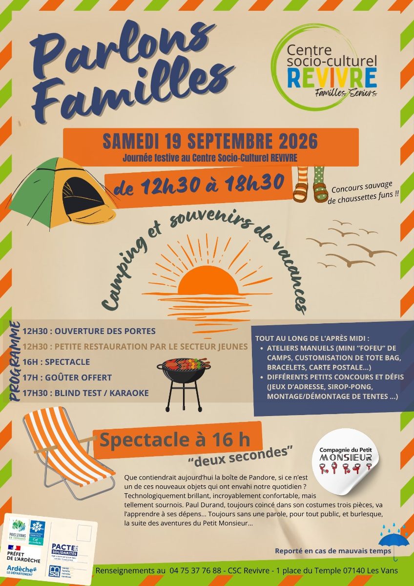 Affiche de Parlons familles à LES VANS