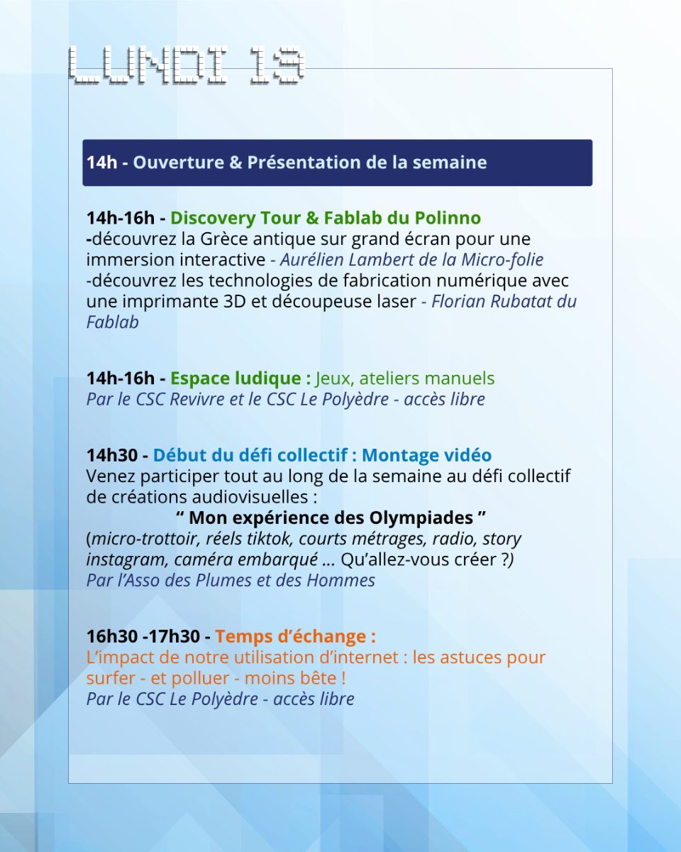 Affiche de Les Olympiades du Numérique à LES VANS