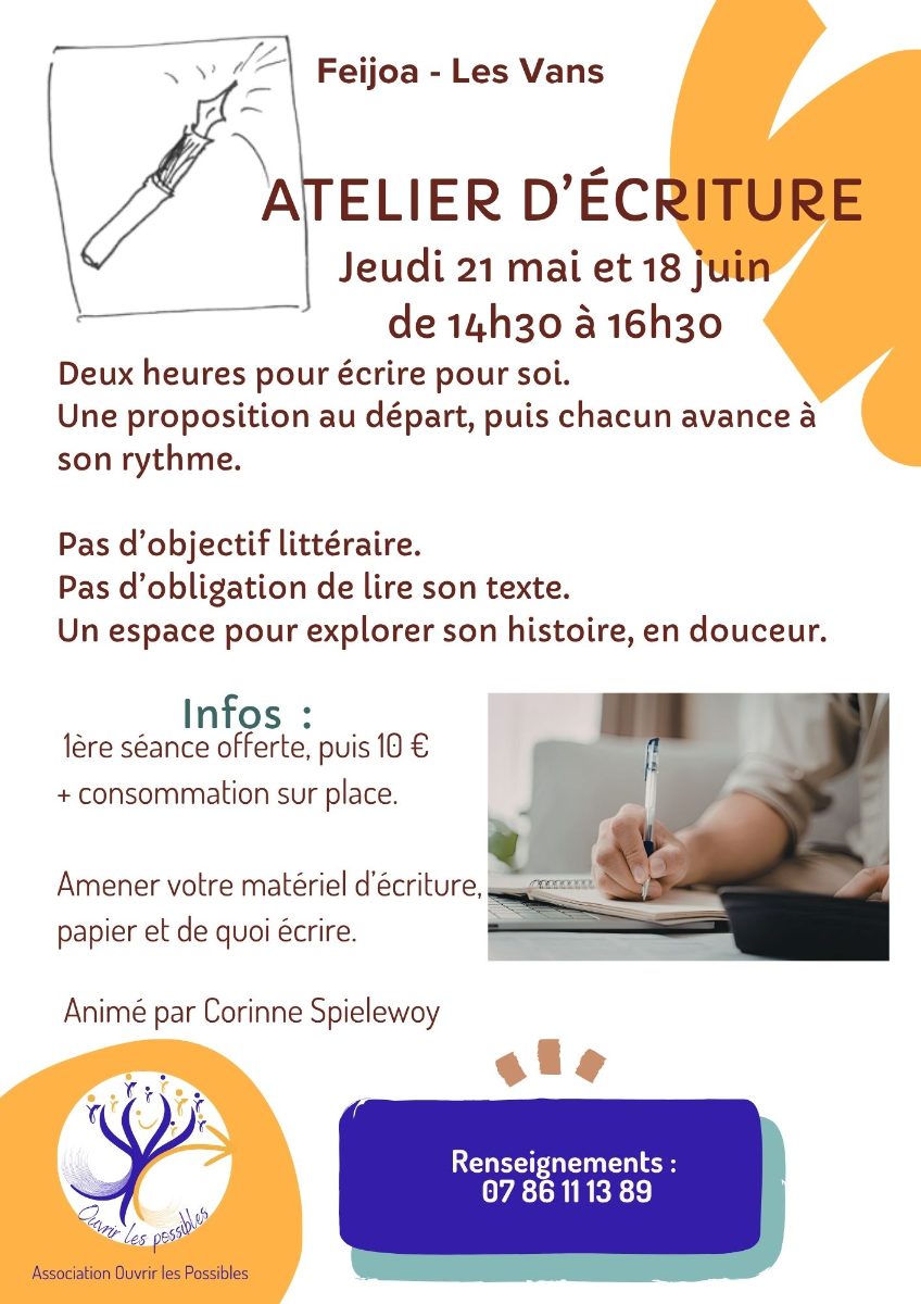 Affiche de Atelier d'écriture Feijoa à Les Vans