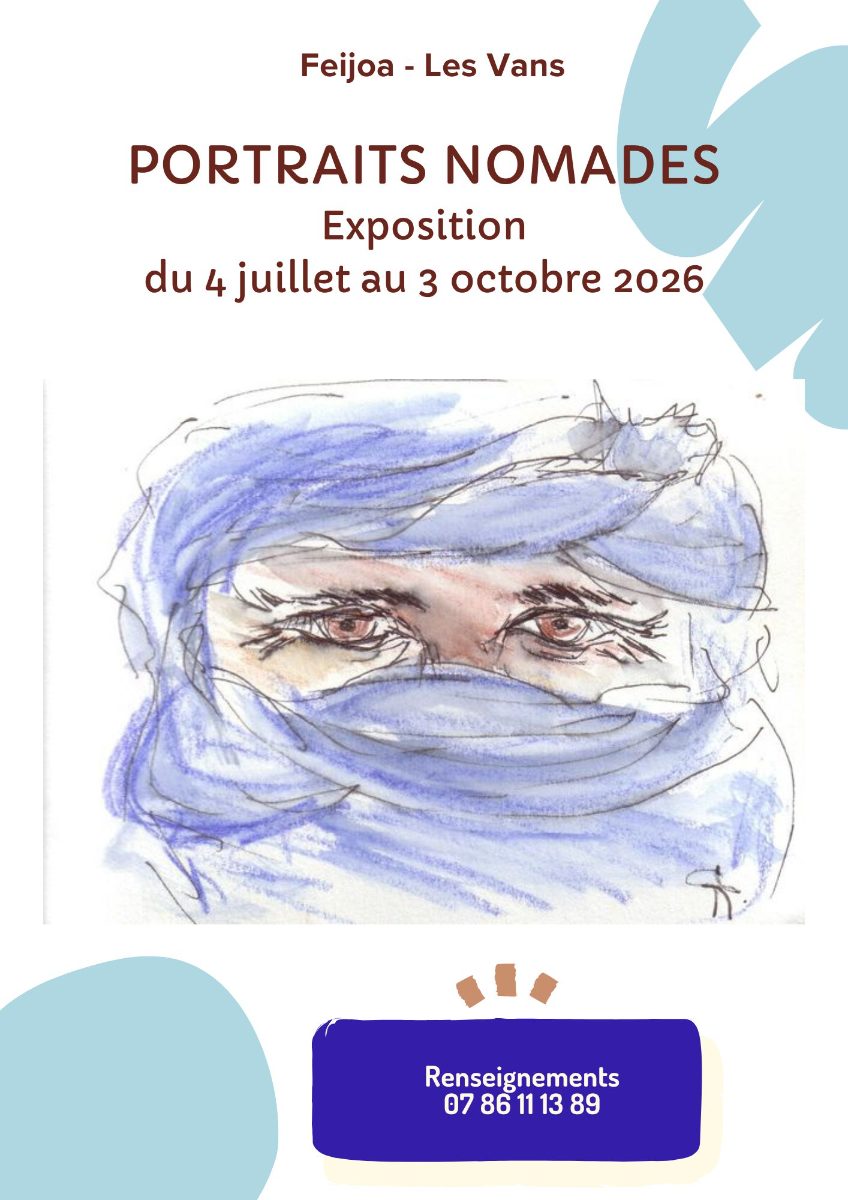 Affiche de Exposition "Portraits nomades" à 21 place Thibon Les Vans